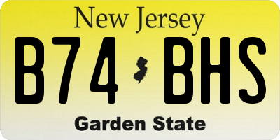 NJ license plate B74BHS