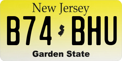 NJ license plate B74BHU