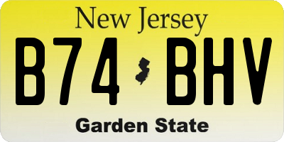 NJ license plate B74BHV