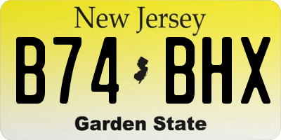 NJ license plate B74BHX