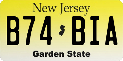 NJ license plate B74BIA