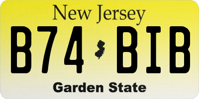 NJ license plate B74BIB