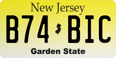 NJ license plate B74BIC