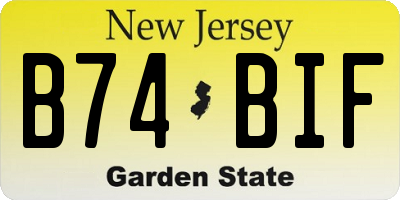 NJ license plate B74BIF