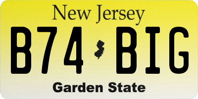 NJ license plate B74BIG