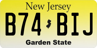 NJ license plate B74BIJ