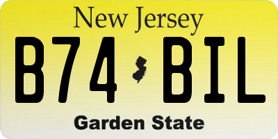 NJ license plate B74BIL