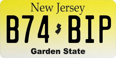 NJ license plate B74BIP