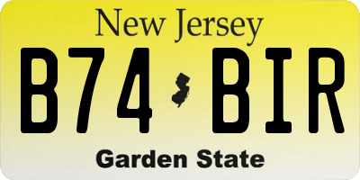 NJ license plate B74BIR