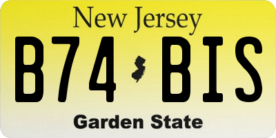 NJ license plate B74BIS