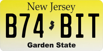 NJ license plate B74BIT