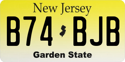 NJ license plate B74BJB