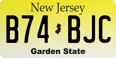 NJ license plate B74BJC