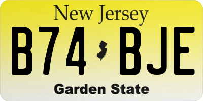 NJ license plate B74BJE