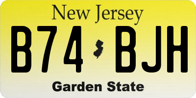 NJ license plate B74BJH