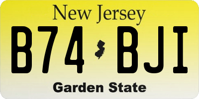 NJ license plate B74BJI