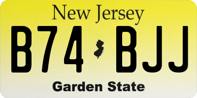 NJ license plate B74BJJ