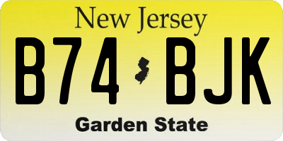 NJ license plate B74BJK