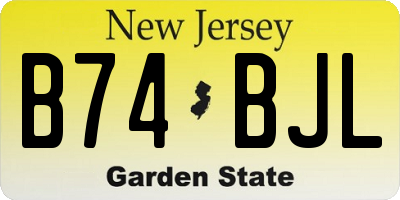 NJ license plate B74BJL