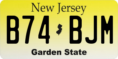 NJ license plate B74BJM