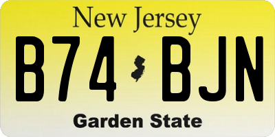 NJ license plate B74BJN