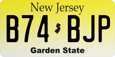 NJ license plate B74BJP
