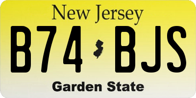 NJ license plate B74BJS