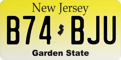 NJ license plate B74BJU