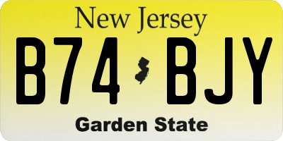 NJ license plate B74BJY