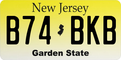 NJ license plate B74BKB
