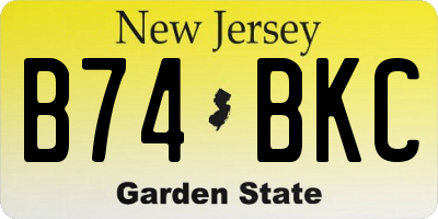 NJ license plate B74BKC