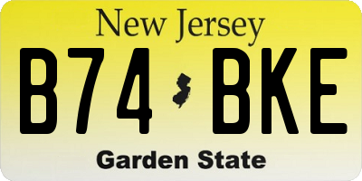 NJ license plate B74BKE