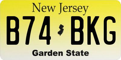 NJ license plate B74BKG