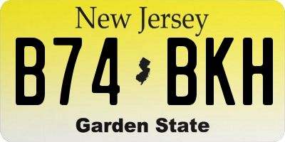 NJ license plate B74BKH
