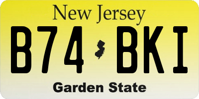 NJ license plate B74BKI