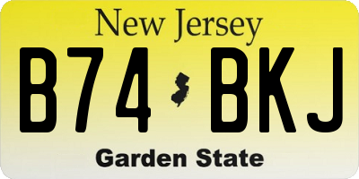 NJ license plate B74BKJ