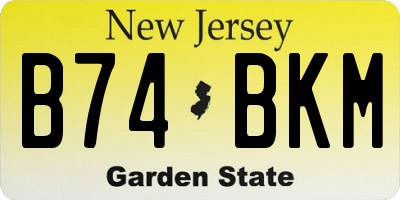 NJ license plate B74BKM