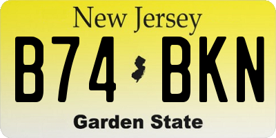 NJ license plate B74BKN