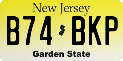 NJ license plate B74BKP