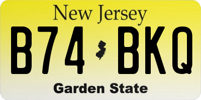 NJ license plate B74BKQ