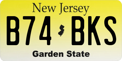 NJ license plate B74BKS