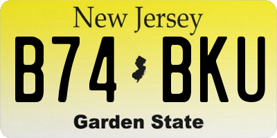 NJ license plate B74BKU