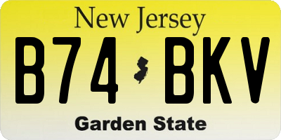 NJ license plate B74BKV