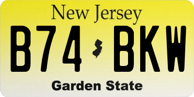 NJ license plate B74BKW