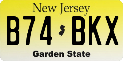 NJ license plate B74BKX