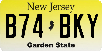 NJ license plate B74BKY