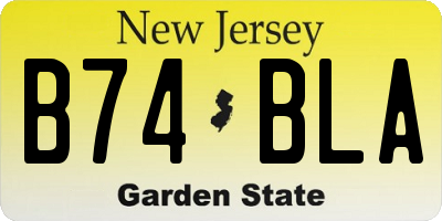 NJ license plate B74BLA