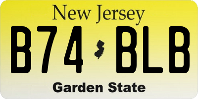 NJ license plate B74BLB