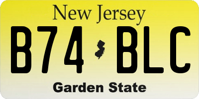 NJ license plate B74BLC