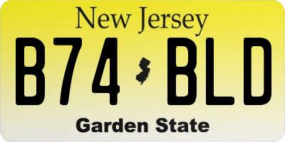 NJ license plate B74BLD